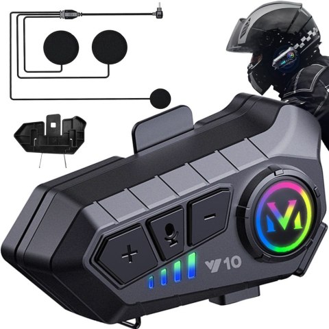 Interkom motocyklowy bluetooth y10 dla motocyklistów asystent głosowy