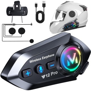 Interkom motocyklowy bluetooth y12 pro dla motocyklistów asystent głosowy