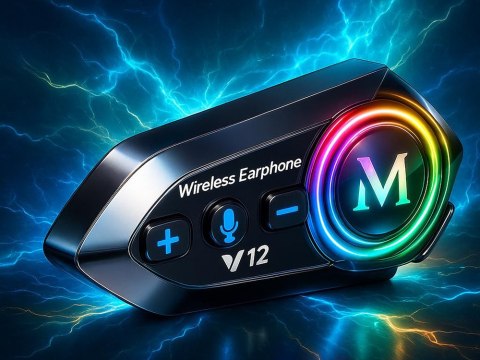 Interkom motocyklowy bluetooth y12 pro dla motocyklistów asystent głosowy