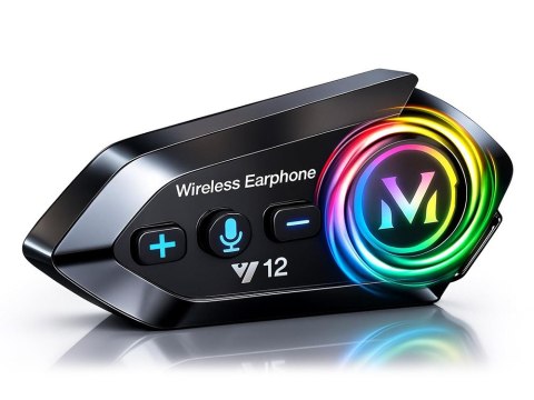Interkom motocyklowy bluetooth y12 pro dla motocyklistów asystent głosowy