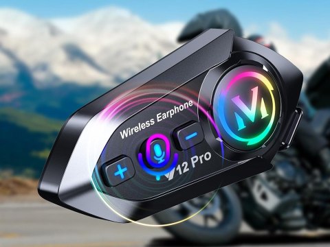 Interkom motocyklowy bluetooth y12 pro dla motocyklistów asystent głosowy
