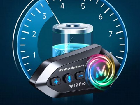 Interkom motocyklowy bluetooth y12 pro dla motocyklistów asystent głosowy