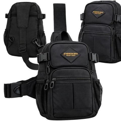 Nerka męska saszetka na ramię torba crossbody wiele kieszeni czarna