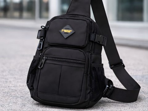 Nerka męska saszetka na ramię torba crossbody wiele kieszeni czarna