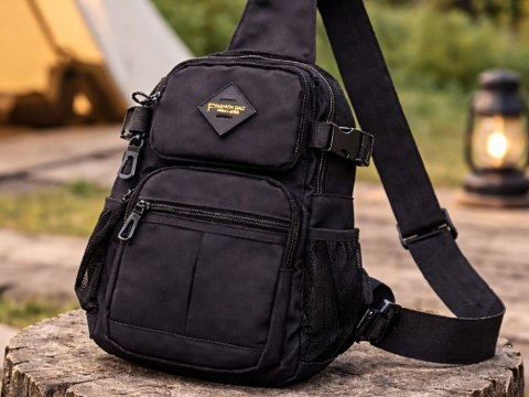 Nerka męska saszetka na ramię torba crossbody wiele kieszeni czarna