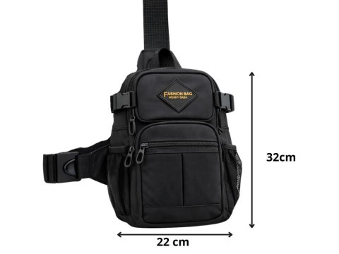 Nerka męska saszetka na ramię torba crossbody wiele kieszeni czarna