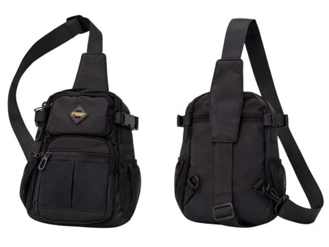 Nerka męska saszetka na ramię torba crossbody wiele kieszeni czarna