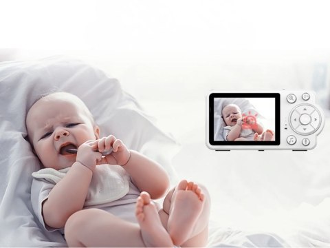 Niania elektroniczna kamera mikrofon na żywo tryb nocny lcd kołysanki alarm
