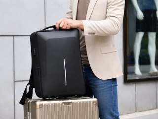 Plecak biznesowy antykradzieżowy usztywniany na laptop zamek szyfrowy duży