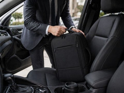 Plecak biznesowy męski na laptop usb elegancki czarny pojemny miejski
