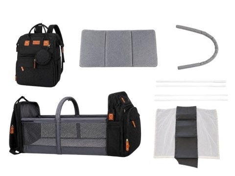 Plecak wielofunkcyjny z łóżeczkiem usb organizer duży pojemny mommy bag