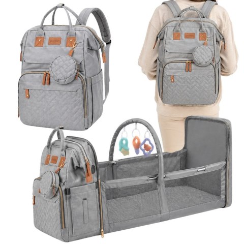 Plecak wielofunkcyjny z łóżeczkiem usb organizer duży pojemny mommy bag