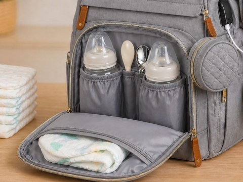Plecak wielofunkcyjny z łóżeczkiem usb organizer duży pojemny mommy bag