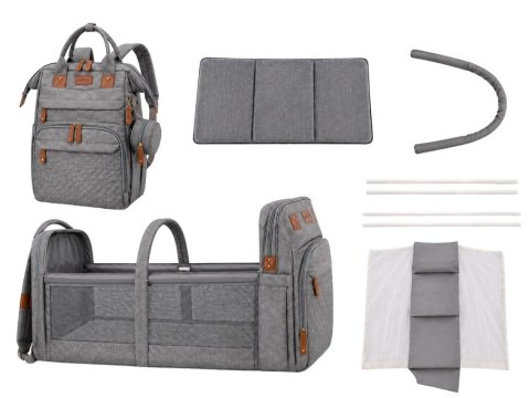 Plecak wielofunkcyjny z łóżeczkiem usb organizer duży pojemny mommy bag