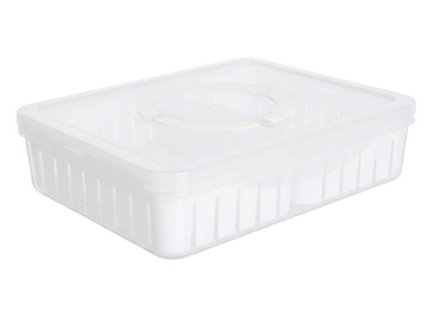 Pojemnik box pudełko z przegródkami na żywność z pokrywką biały owoce