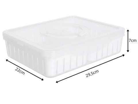 Pojemnik box pudełko z przegródkami na żywność z pokrywką biały owoce