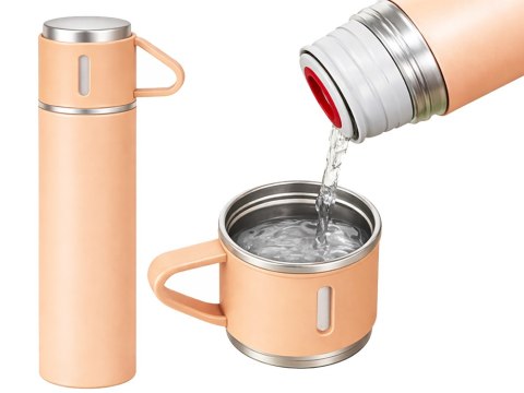 Termos 400ml 3 kubki stal nierdzewna na kawę herbatę podróżny turystyczny