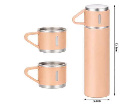 Termos 400ml 3 kubki stal nierdzewna na kawę herbatę podróżny turystyczny