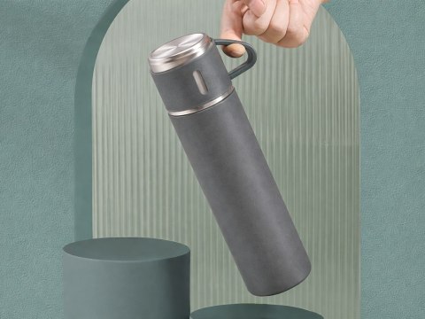 Termos 400ml 3 kubki stal nierdzewna na kawę herbatę podróżny turystyczny