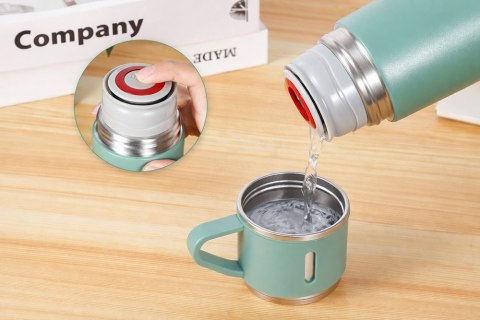 Termos 400ml 3 kubki stal nierdzewna na kawę herbatę podróżny turystyczny