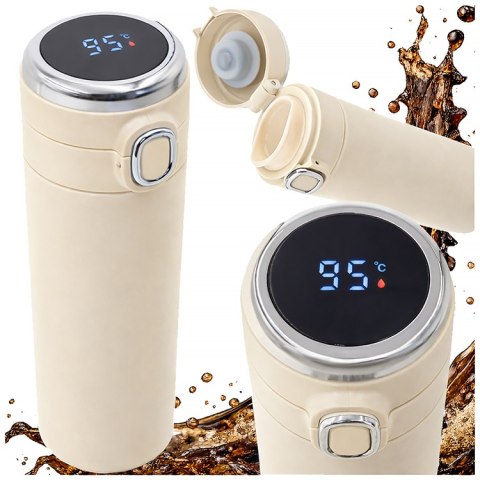 Termos kubek termiczny do kawy z ustnikiem 400ml wyświetlacz temperatury