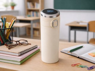 Termos kubek termiczny do kawy z ustnikiem 400ml wyświetlacz temperatury