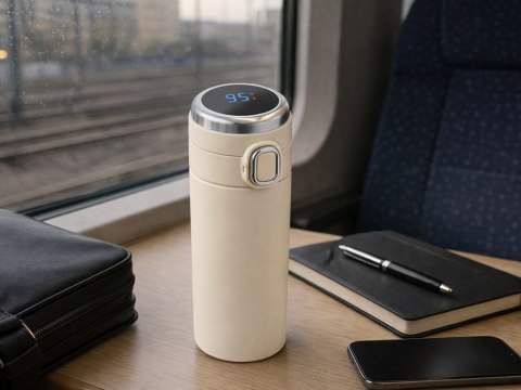 Termos kubek termiczny do kawy z ustnikiem 400ml wyświetlacz temperatury