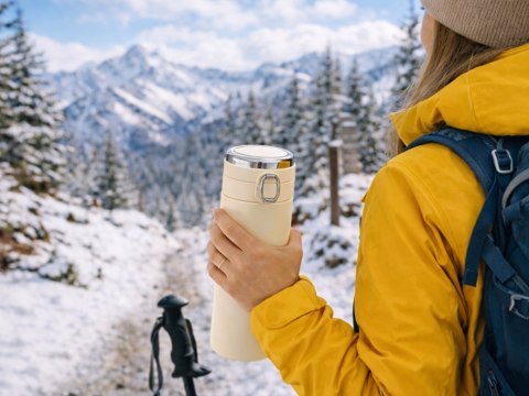 Termos kubek termiczny do kawy z ustnikiem 400ml wyświetlacz temperatury