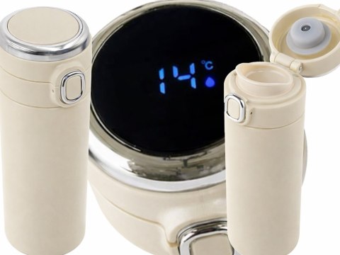 Termos kubek termiczny do kawy z ustnikiem 400ml wyświetlacz temperatury