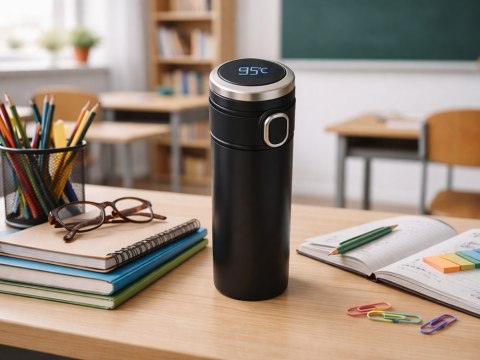 Termos kubek termiczny do kawy z ustnikiem 400ml wyświetlacz temperatury
