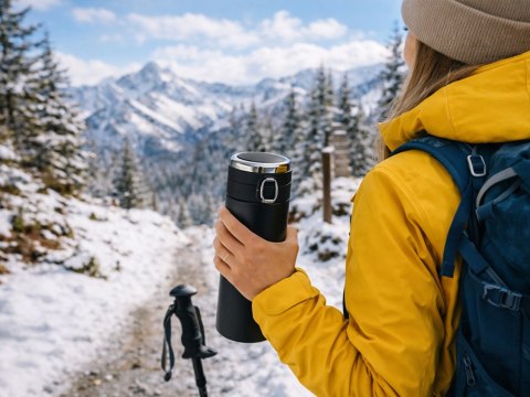 Termos kubek termiczny do kawy z ustnikiem 400ml wyświetlacz temperatury