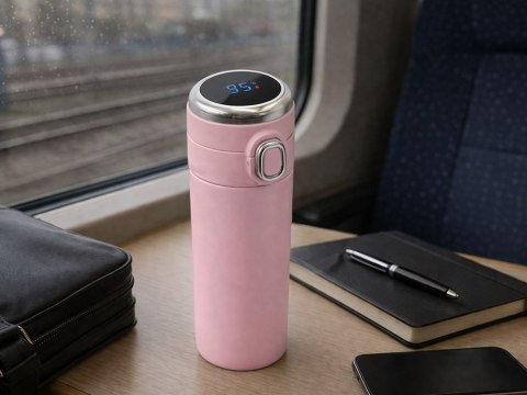 Termos kubek termiczny do kawy z ustnikiem 400ml wyświetlacz temperatury