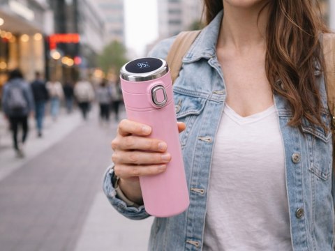 Termos kubek termiczny do kawy z ustnikiem 400ml wyświetlacz temperatury
