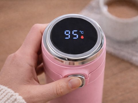 Termos kubek termiczny do kawy z ustnikiem 400ml wyświetlacz temperatury
