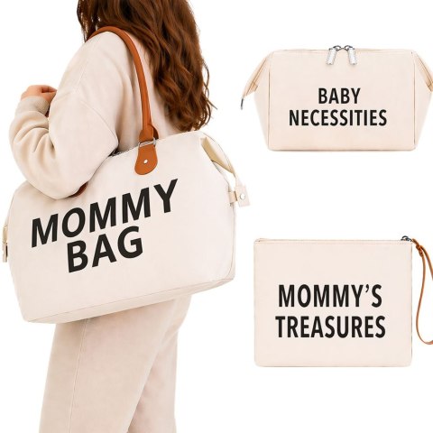 Torba dla mamy mommy bag duża zestaw 3w1 organizer kosmetyczka + przegrody