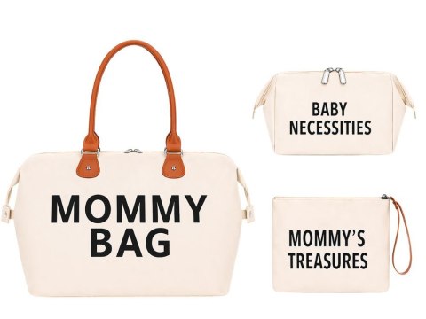 Torba dla mamy mommy bag duża zestaw 3w1 organizer kosmetyczka + przegrody