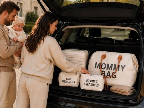 Torba dla mamy mommy bag duża zestaw 3w1 organizer kosmetyczka + przegrody