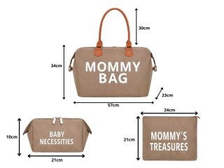 Torba dla mamy mommy bag duża zestaw 3w1 organizer kosmetyczka + przegrody