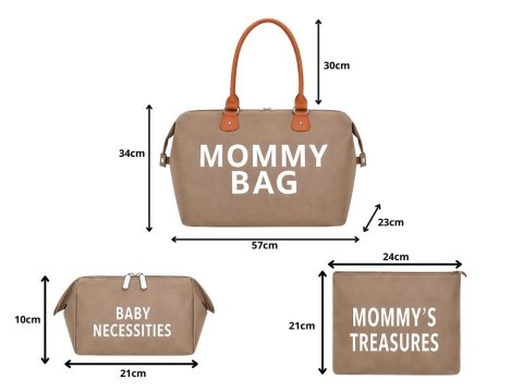 Torba dla mamy mommy bag duża zestaw 3w1 organizer kosmetyczka + przegrody