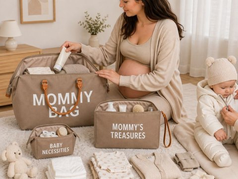 Torba dla mamy mommy bag duża zestaw 3w1 organizer kosmetyczka + przegrody