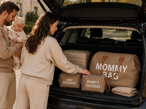 Torba dla mamy mommy bag duża zestaw 3w1 organizer kosmetyczka + przegrody