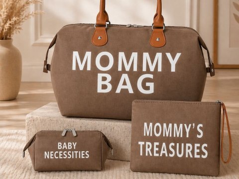 Torba dla mamy mommy bag duża zestaw 3w1 organizer kosmetyczka + przegrody