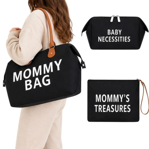 Torba dla mamy mommy bag duża zestaw 3w1 organizer kosmetyczka + przegrody