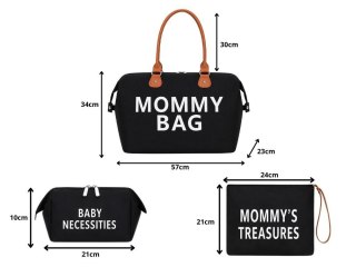Torba dla mamy mommy bag duża zestaw 3w1 organizer kosmetyczka + przegrody
