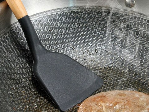 Zestaw przyborów kuchennych silikonowy drewno akcesoria łyżki 12 elementów