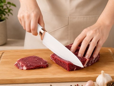 Zestaw silikonowych przyborów kuchennych z nożami stojak 19 elementów