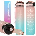 Butelka Motywacyjna 1L BPA FREE Bidon Sportowy ze Słomką Na Siłownię