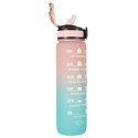 Butelka Motywacyjna 1L BPA FREE Bidon Sportowy ze Słomką Na Siłownię