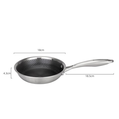 PATELNIA STALOWA 18cm Z POWŁOKĄ PLASTER MIODU E-7544