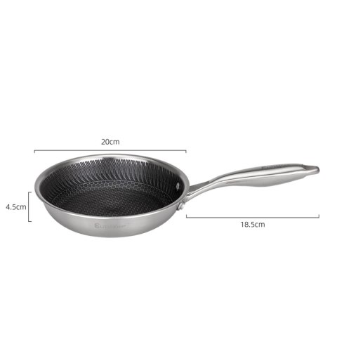 PATELNIA STALOWA 20cm Z POWŁOKĄ PLASTER MIODU E-7545